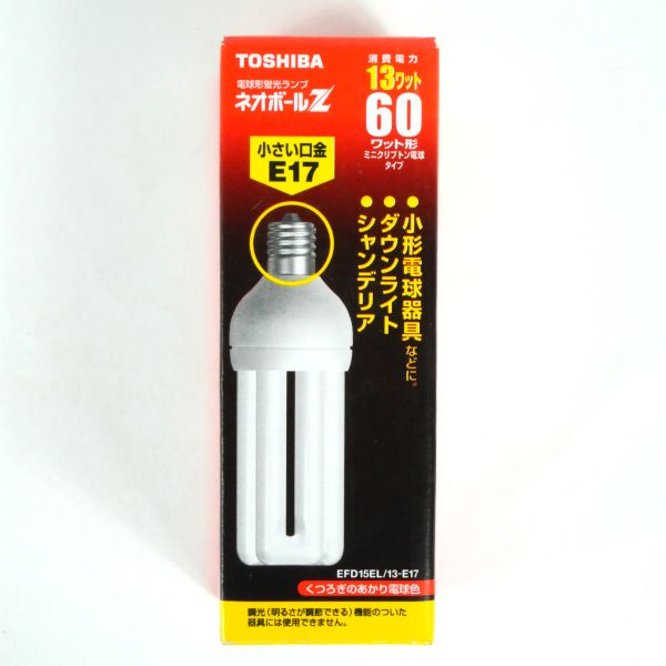 在庫処分】東芝 ネオボールZ 電球形蛍光ランプ E17口金 60W形 電球色