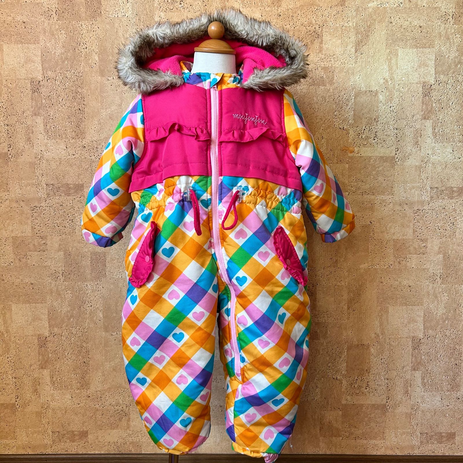 moujonjon☆ジャンプスーツ 女の子 状態良好 撥水加工☆90cm - メルカリ