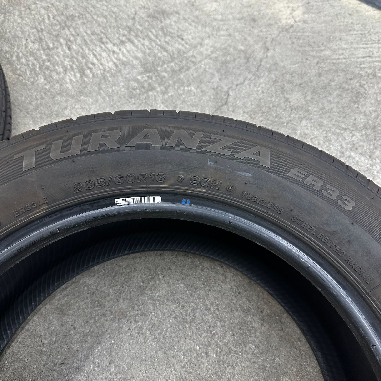 領収書発行可】〈中古品〉24年製 ブリヂストン TURANZA ER33 205/60R16