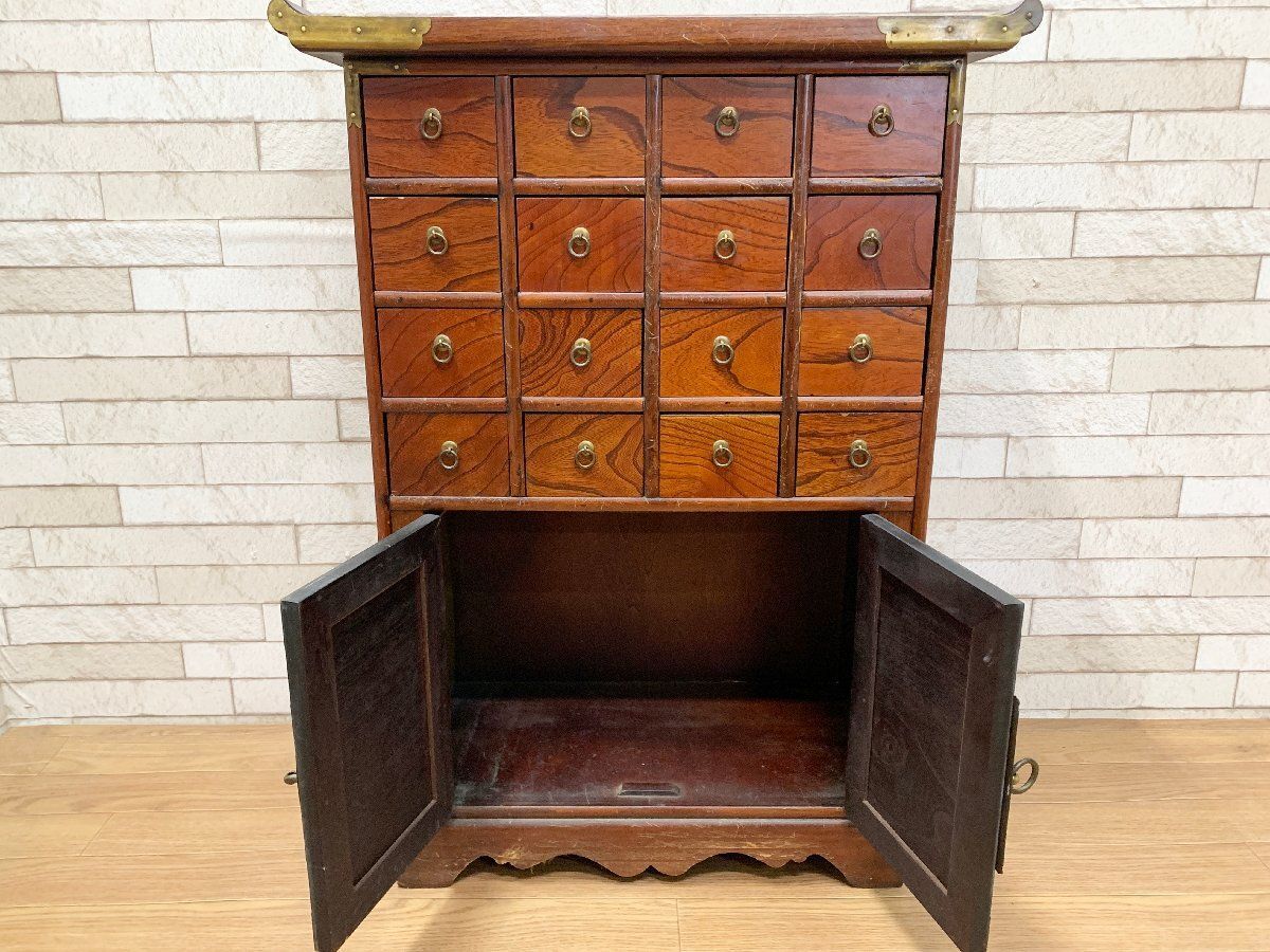 李朝 薬箪笥 ヤクジャン アンティーク 引き出し 戸棚 レトロ 木製 李朝 薬箪笥 ヤクジャン アンティーク 引き出し 戸棚 レトロ 木製 ※r2