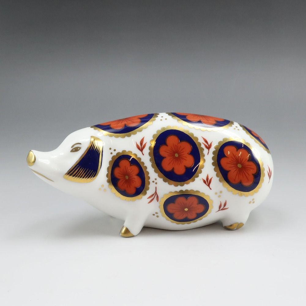 Royal Crown Derby】ロイヤルクラウンダービー 豚 鼠 置物 2点