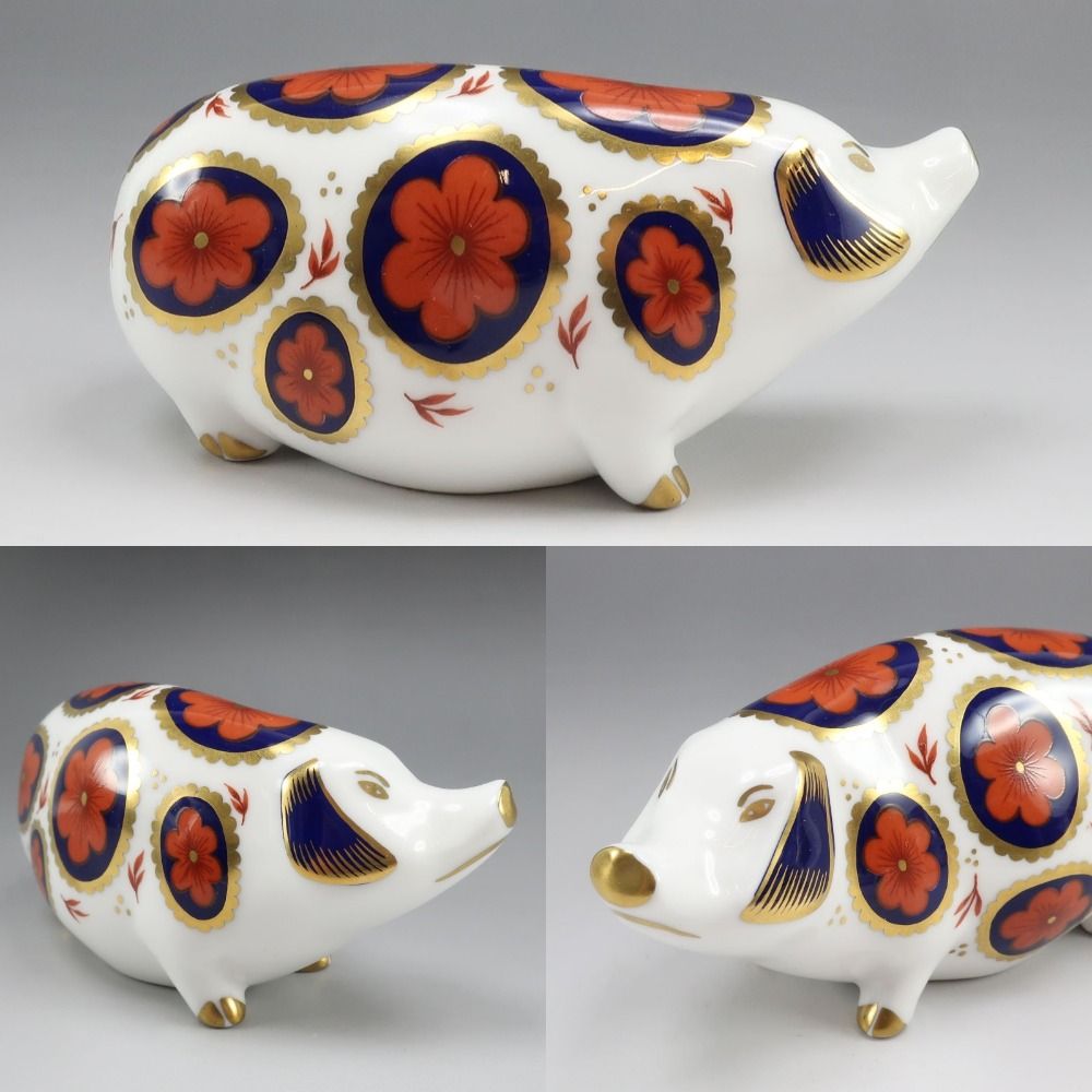 Royal Crown Derby】ロイヤルクラウンダービー 豚 鼠 置物 2点