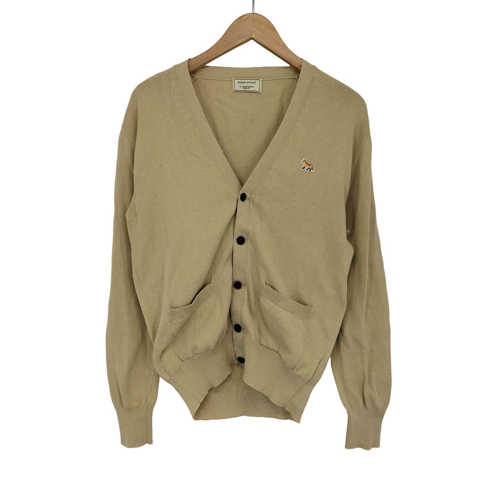 メゾンキツネ MAISON KITSUNE コットンVネックカーディガン レディース 