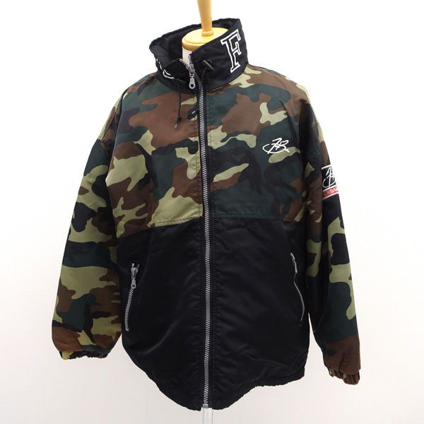 1990's FUBU カモフラ フルジップ フード ジャケット F.U.B.U. / フブ ◇ナイロンジャケット/カモフラ/迷彩柄/カーキ
