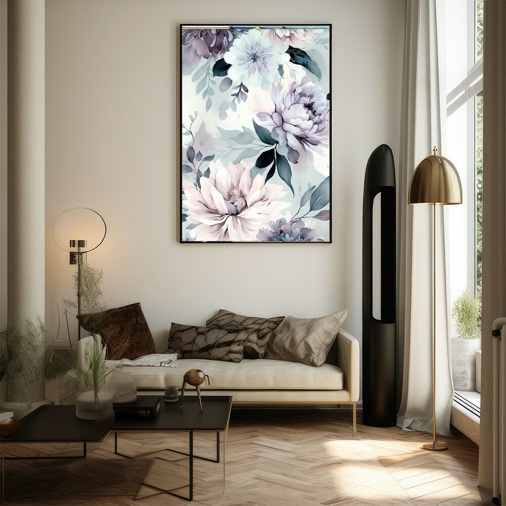 【A4サイズ（約21x30cm）】【lm-poster-649】【フレーム付き】花柄 ポスター 北欧 インテリア フラワーアート 壁掛け おしゃれ アートプリント モダン 雑貨 リビング 玄関 寝室 カフェ風 インテリ