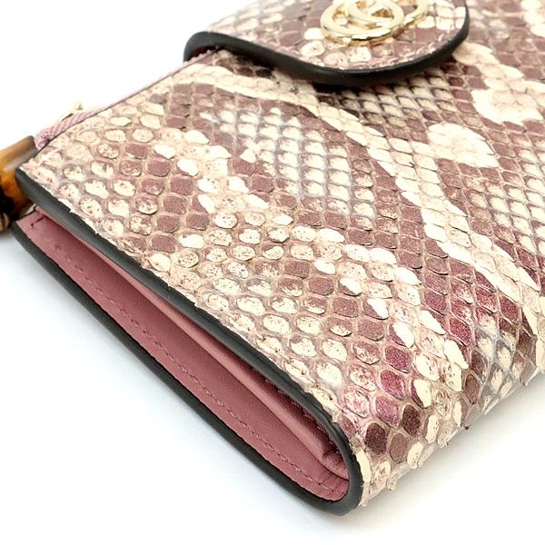 広尾店】美品 グッチ GUCCI ダブルG バンブー付き パイソン ウォレット