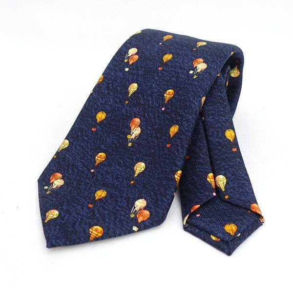 BVLGARI / ブルガリ ◇ネクタイ/総柄/シルク/セッテピエゲ/気球柄