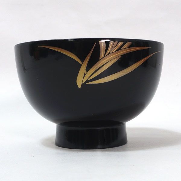 会津塗　漆器　吸物椀 会津塗 ◇【漆器】会津塗/宝木 黒地ラン 吸物椀揃（5個組） ギフト【未