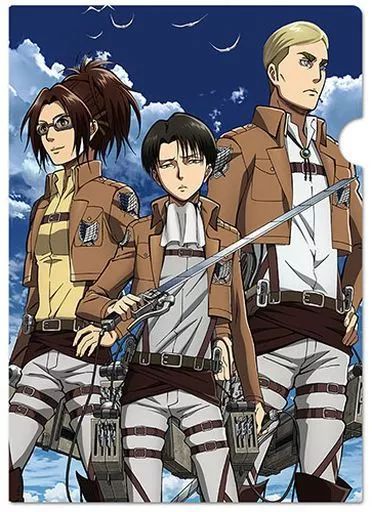 中古】クリアファイル R.リヴァイ＆エルヴィン＆ハンジ A4クリア