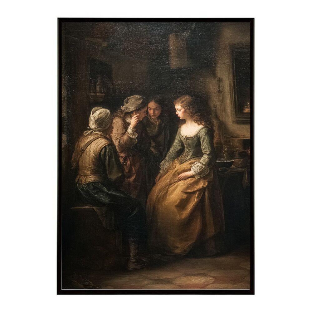 A 約84 x 119 cm lm poster 6566 フレーム付き 肖像画 ポスター ヨーロッパ 絵画風 女性 男性 家族 日常風景 アンティーク レトロ 油絵 アート 壁掛け おしゃれ リビング インテリア お洒落 特大 大きい