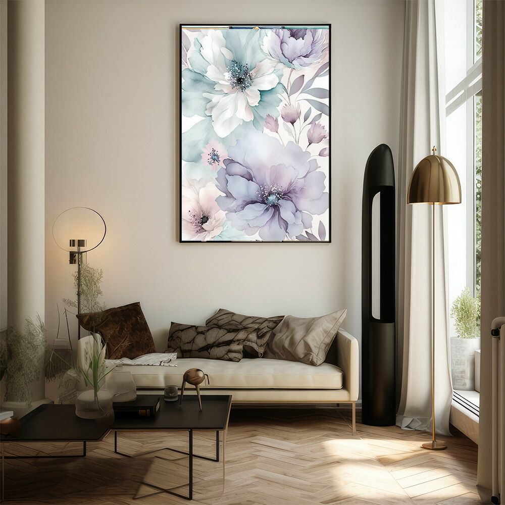 北欧スタイル　アート B1サイズ（約73x103cm）】【lm-poster-657】【フレーム付き】花柄