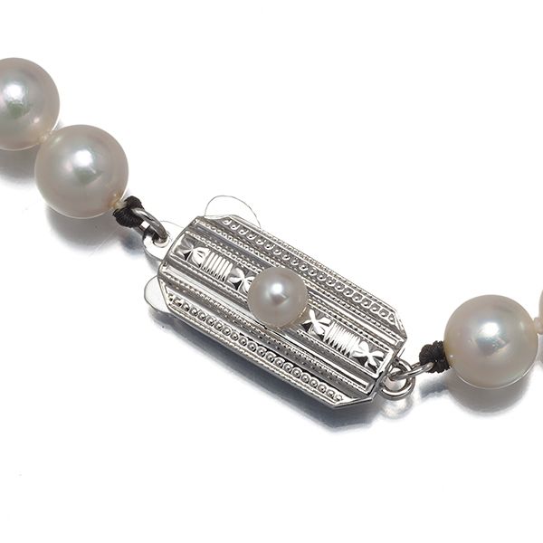 ヴィンテージ　ミキモト　真珠　ネックレス　あこや真珠　パールネックレス　シルバー ミキモト ネックレス パール 真珠 6.0-6.4mm シルバー #184149 - メルカリ