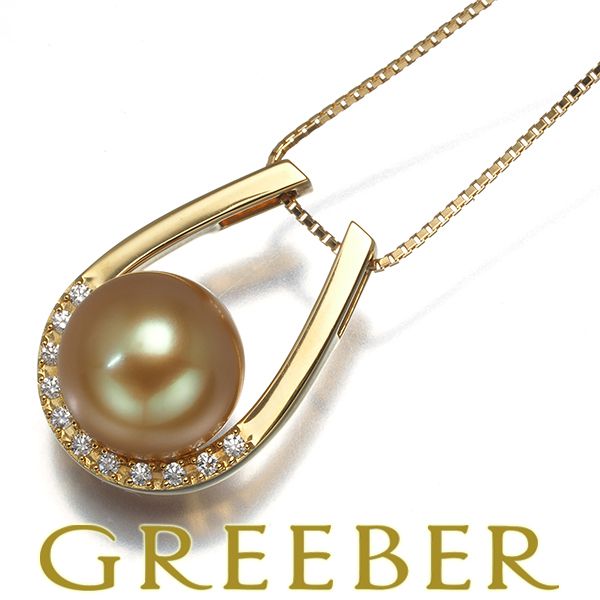 TASAKI タサキ ネックレス ゴールデン パール 真珠 10.8mm ダイヤ