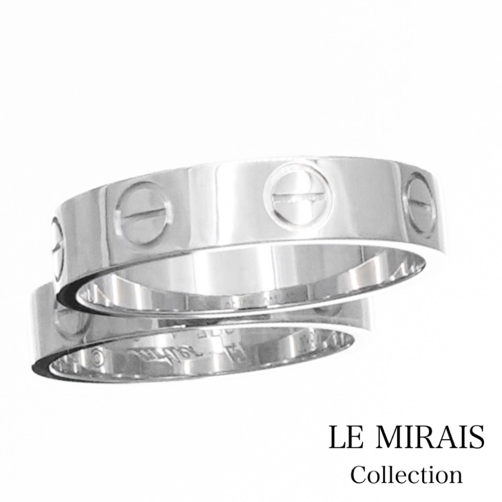 保証書付】カルティエ ミニラブリング WG 7号 7 47 K18WG レディース