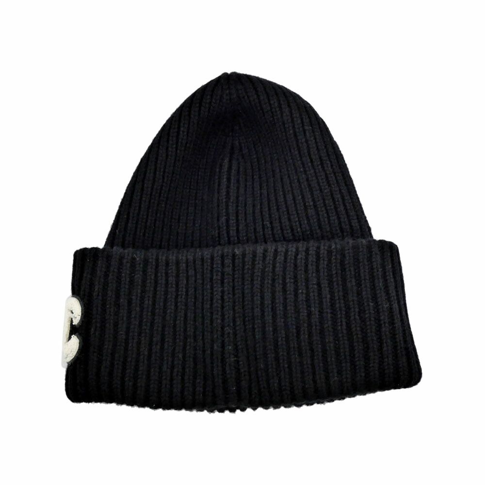 名東】シャネル ニット帽 ビーニー COCOマーク ブラック 黒 カシミヤ