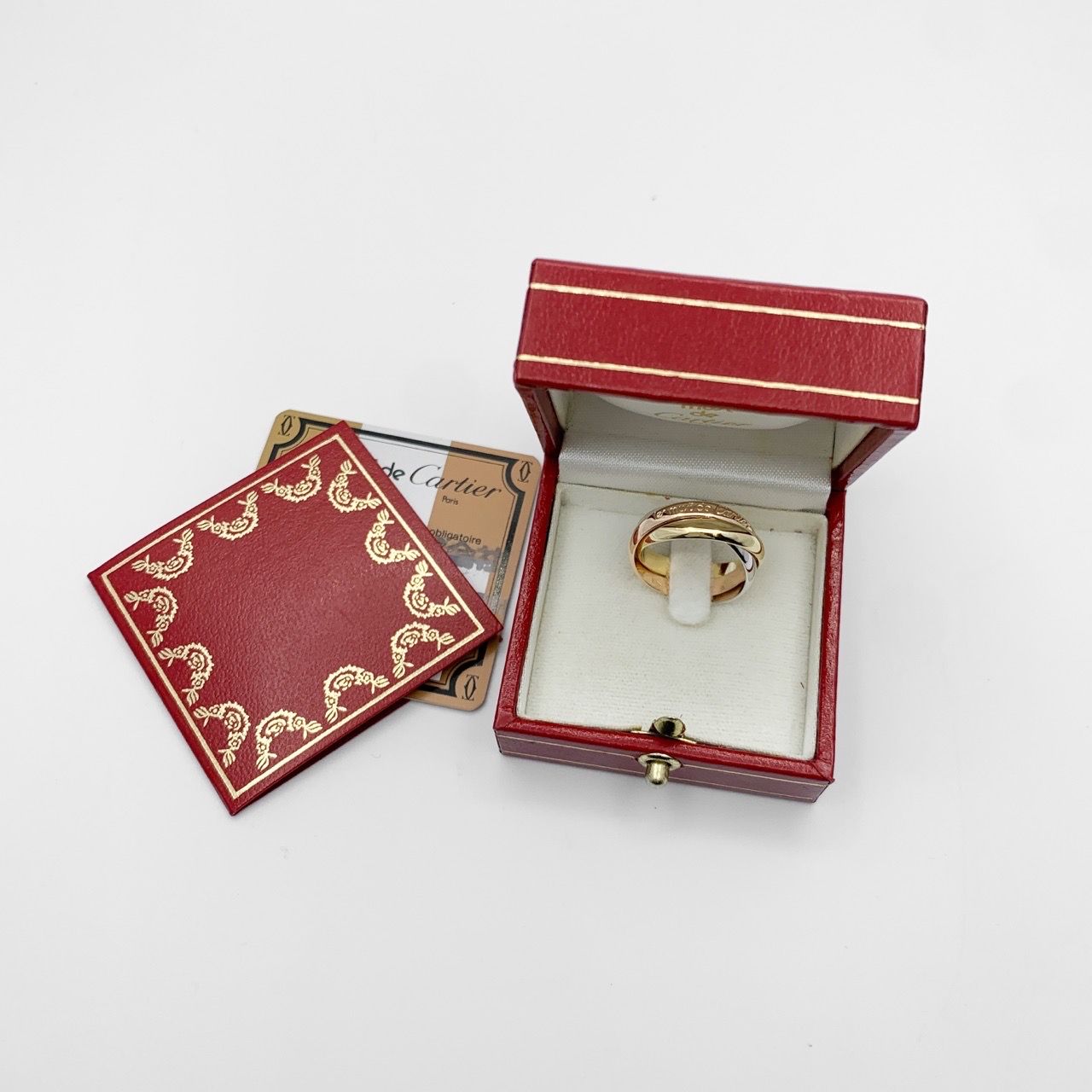 保証書付】カルティエ トリニティリング 13号 13 53 K18WG×K18YG×K18PG