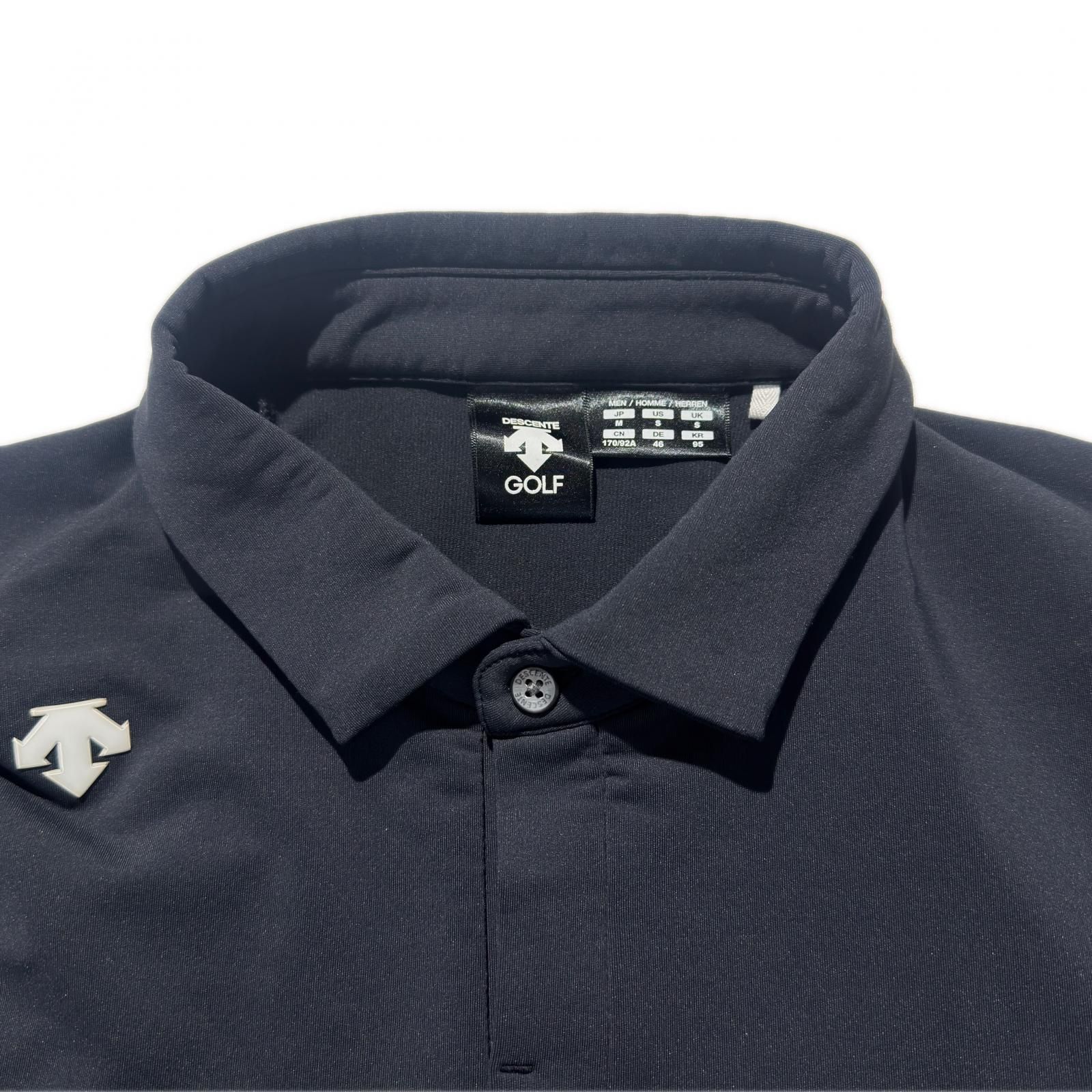 メンズ デサントゴルフ DESCENTE 割引 GOLF 長袖ポロシャツ M 黒