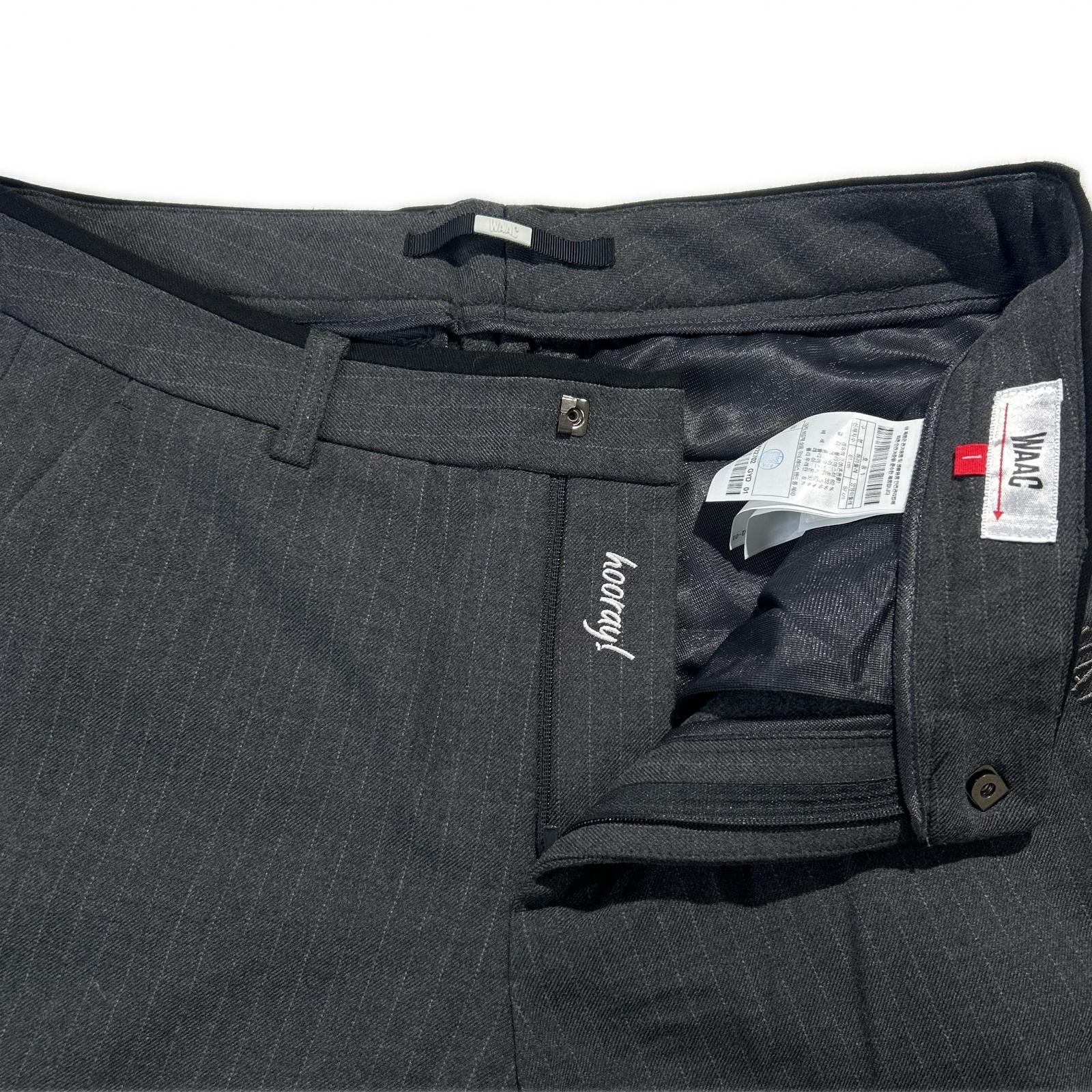 中古 メンズ ワック WAAC パンツ 1(S) グレー 裏微起毛 ストライプ