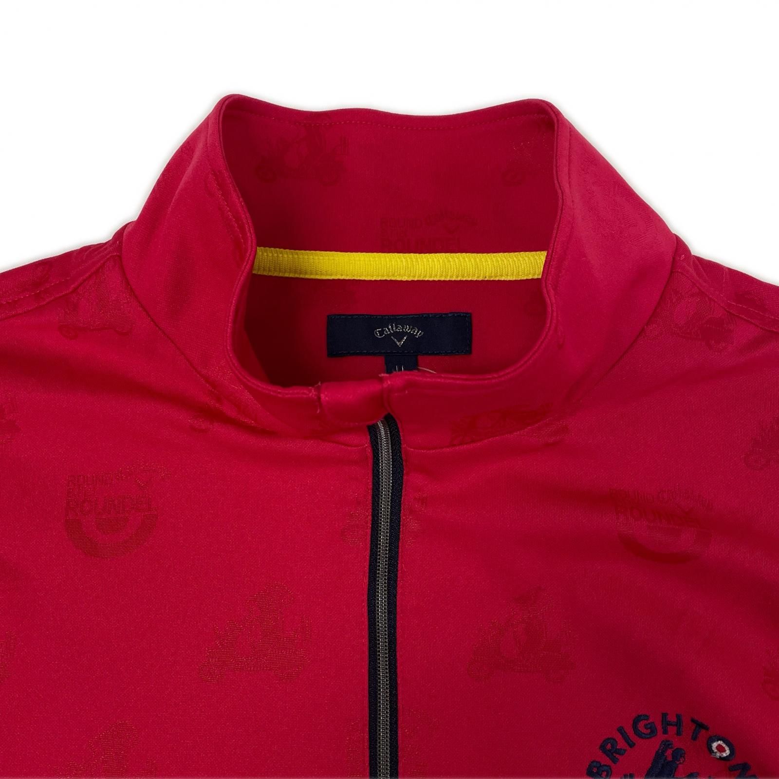 中古 メンズ キャロウェイ Callaway 長袖シャツ LL 赤 レッド ハーフ