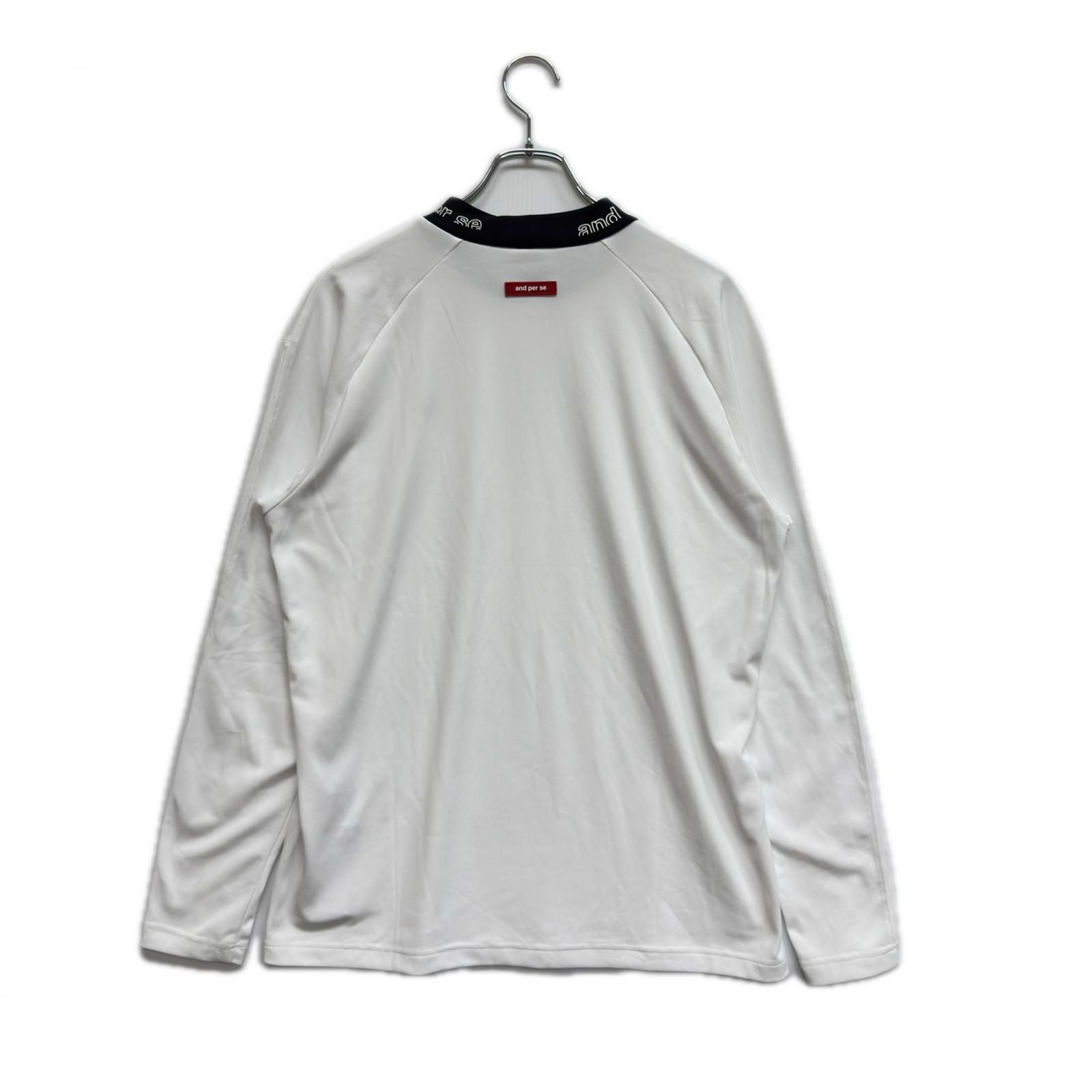 中古 メンズ アンパスィ and per se 長袖シャツ LL 白 ホワイト モック