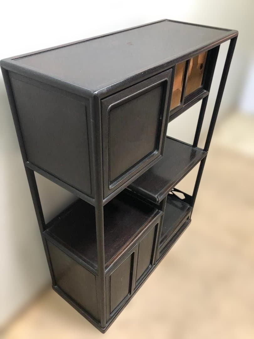 箪笥 飾り棚 違い棚 茶道具透かし彫り 和箪笥 アンティーク ビンテージ