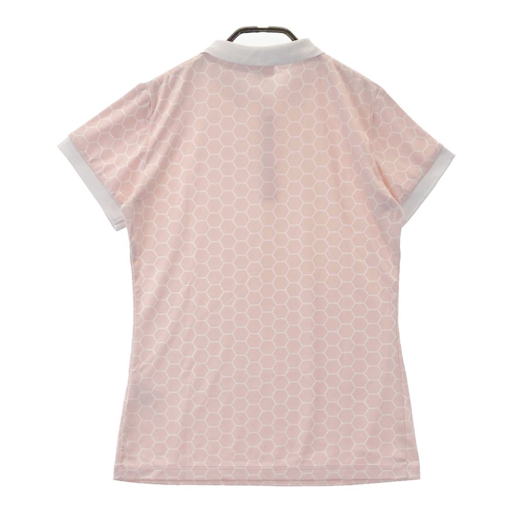 サイズ：S DESCENTE GOLF デサントゴルフ 半袖ポロシャツ 総柄 ピンク