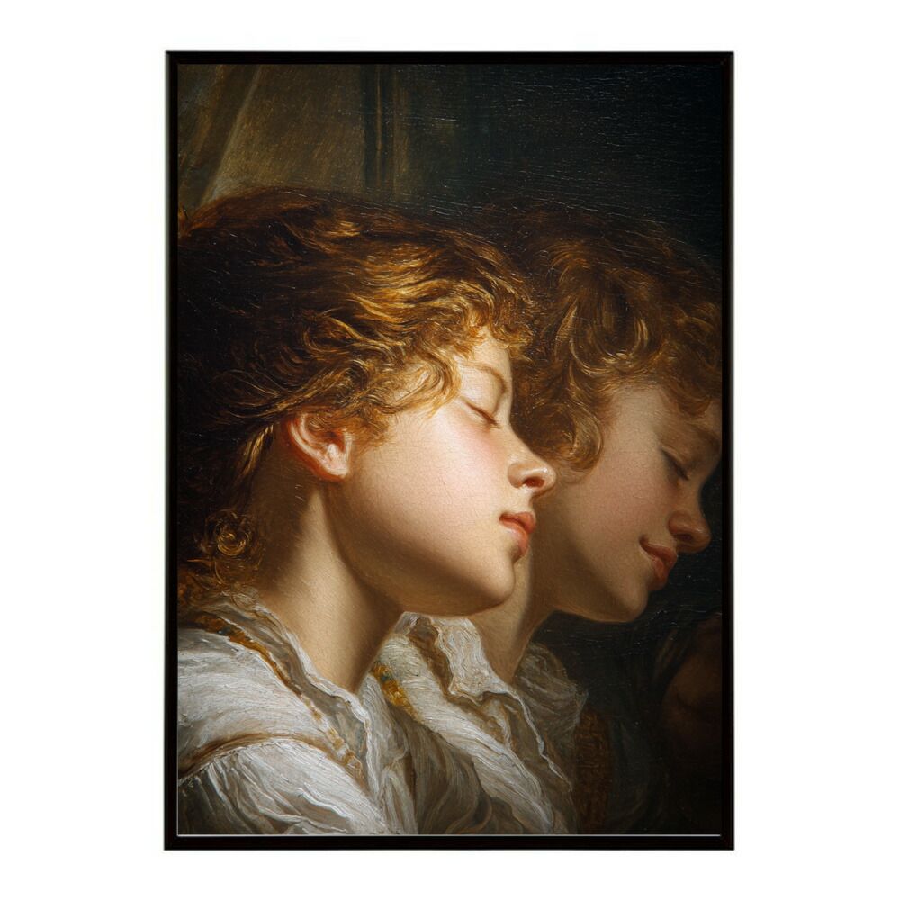 B 約73 x 103 cm lm poster 6789 フレーム付き 肖像画 ポスター ヨーロッパ 絵画風 女性 男性 家族 日常風景 アンティーク レトロ 油絵 アート 壁掛け おしゃれ リビング インテリア お洒落 特大 大きい