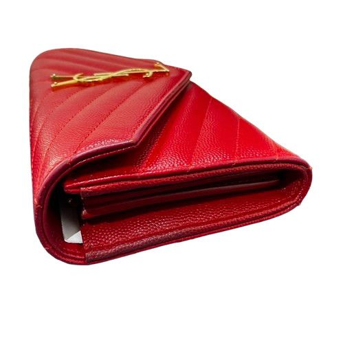 YSL SAINT LAURENT サンローラン 長財布 レッド - メルカリ