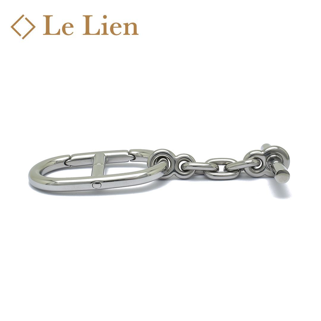 HERMES エルメス キーリング チャーム シルバー シェーヌダンクル レア 中古】 エルメス キーリング チャーム シェーヌダンクル ステンレス