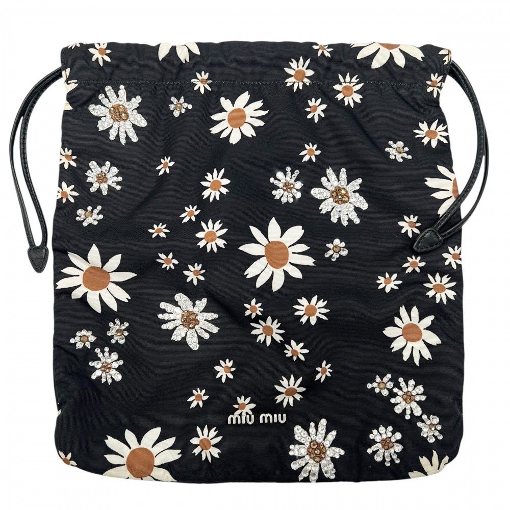 MIUMIU デニム　ポーチ　巾着　美品♡ miumiu デニム巾着ポーチ