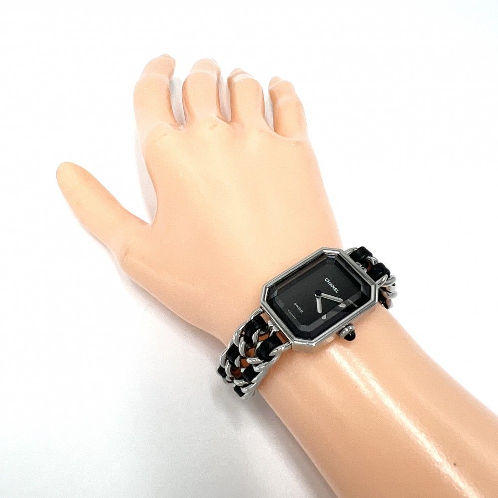 シャネル 腕時計 レディース プルミエールL ウォッチ 電池式 黒文字盤