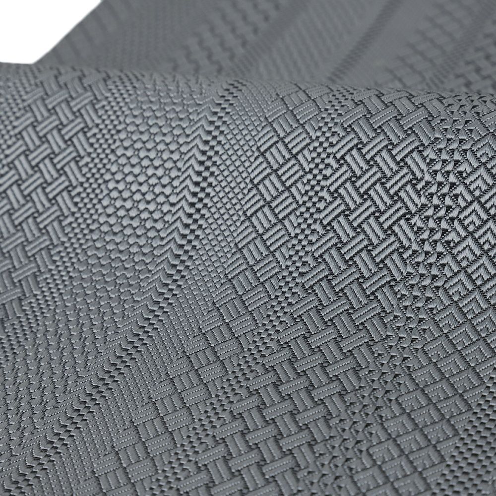 博多織 名古屋帯 小森草木染工房 ジャバラ紋 正絹 グレー 長尺 仕立て