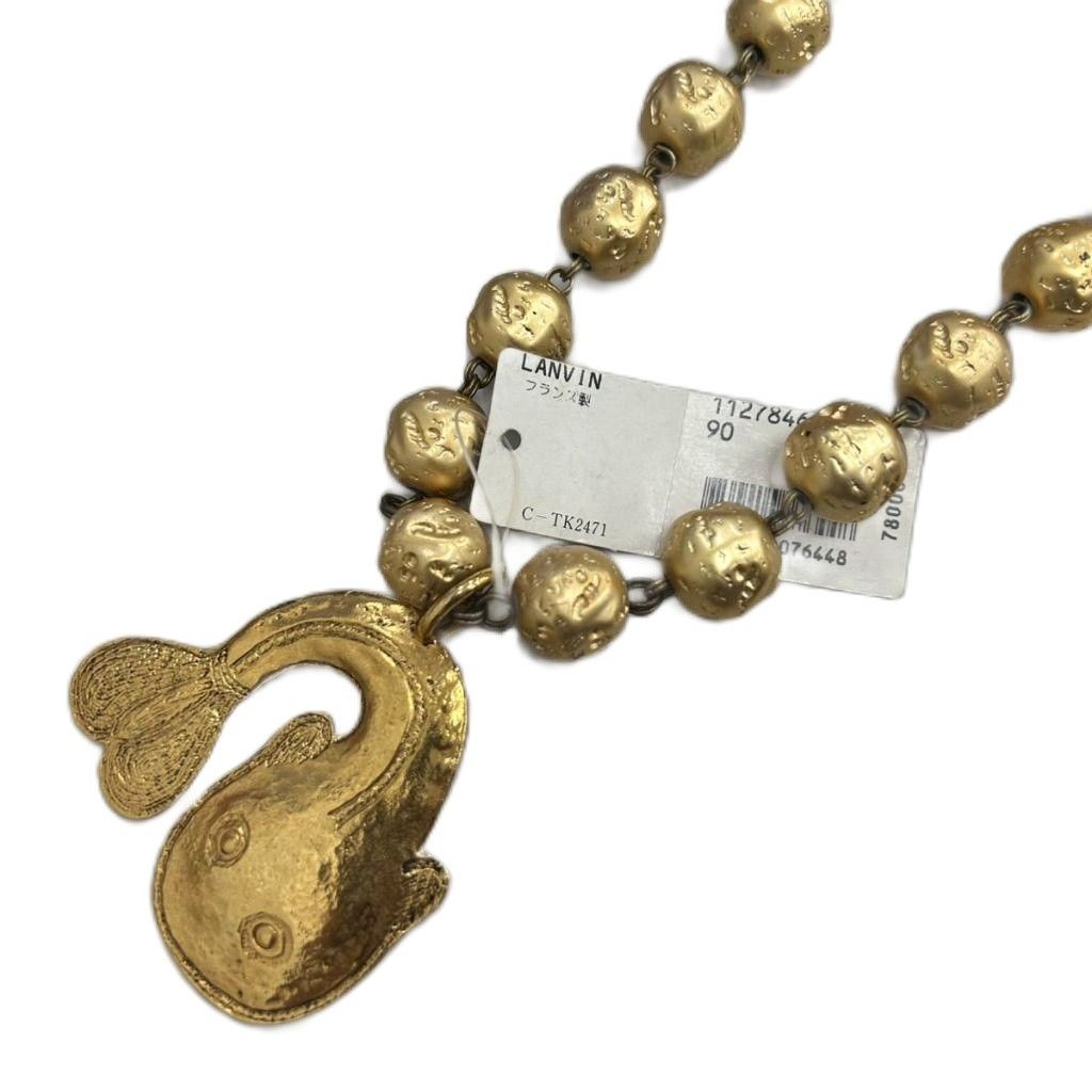 ランバン LANVIN ヴィンテージ ネックレス ペンダント ナマズ