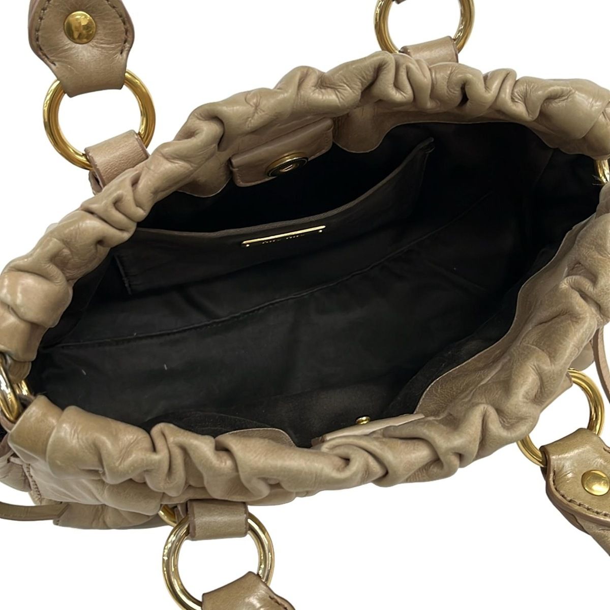 miumiu(ミュウミュウ) トートバッグ ギャザーバッグ ベージュ ミニ