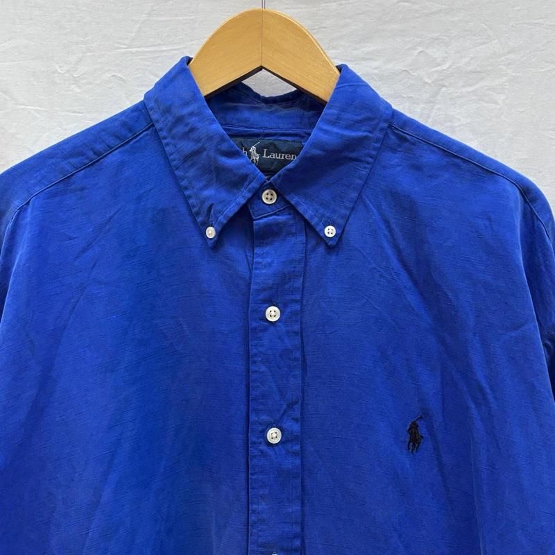 ラルフローレン 90年代 ビンテージ 中国製 BLAKE シルク リネン ボタン