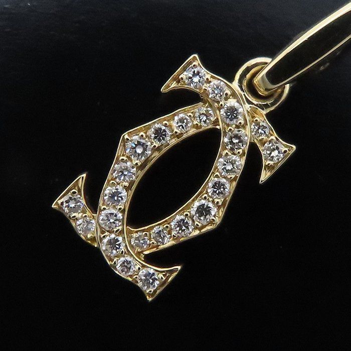 CARTIER カルティエ 2C チャーム ペンダントトップ ダイヤモンド K18YG