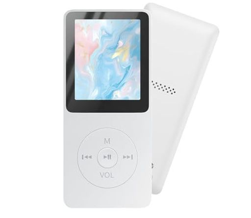 [신모델, 26g, 초경량] MP3 플레이어, SD 카드 내장 뮤직 플레이어, 최대 128GB까지 확장 가능한 대용량 메모리 [스피커 및 유선 이어폰 포함] 소형 음악 플레이어, 장시간 재생 유/무선 자동차...