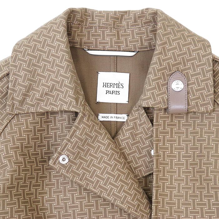極美品】HERMES エルメス モザイクトレンチコート 2024SS シグネチャー