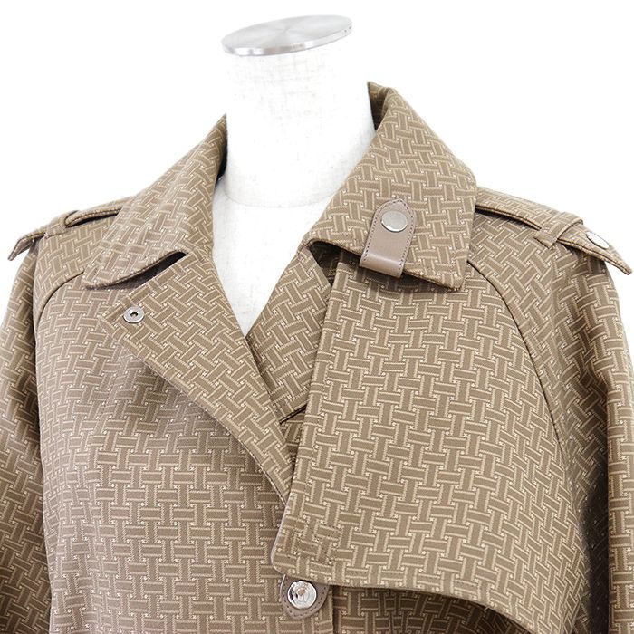 極美品】HERMES エルメス モザイクトレンチコート 2024SS シグネチャー