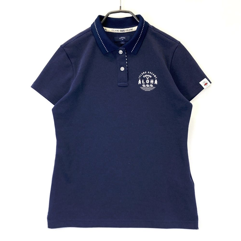 サイズ：L CALLAWAY キャロウェイ 半袖ポロシャツ ネイビー系