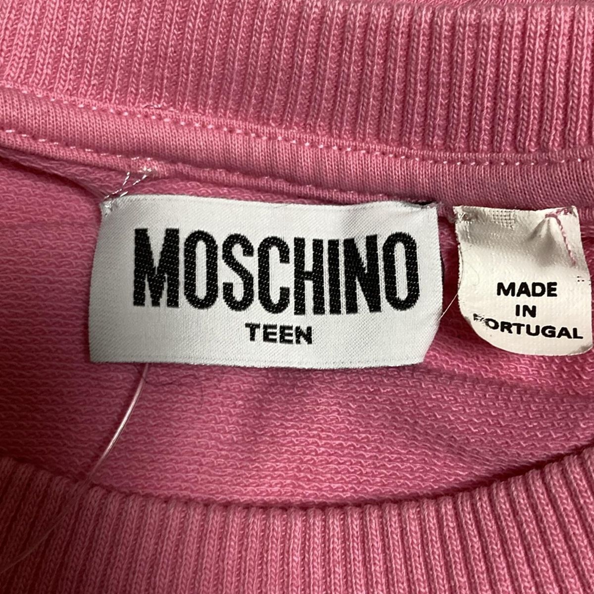 MOSCHINO(モスキーノ) トレーナー サイズ12 L レディース - ピンク×黒