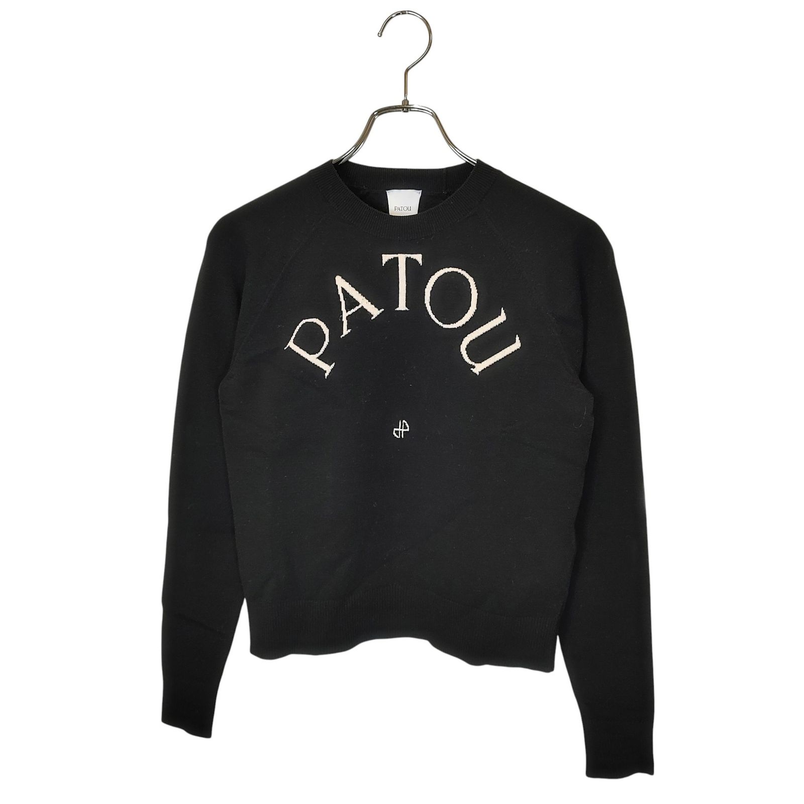 PATOU ブラックロゴ入りセーター PATOU パトゥ ロゴ クルーネック 長袖 ニット セーター 22A KN110-8045