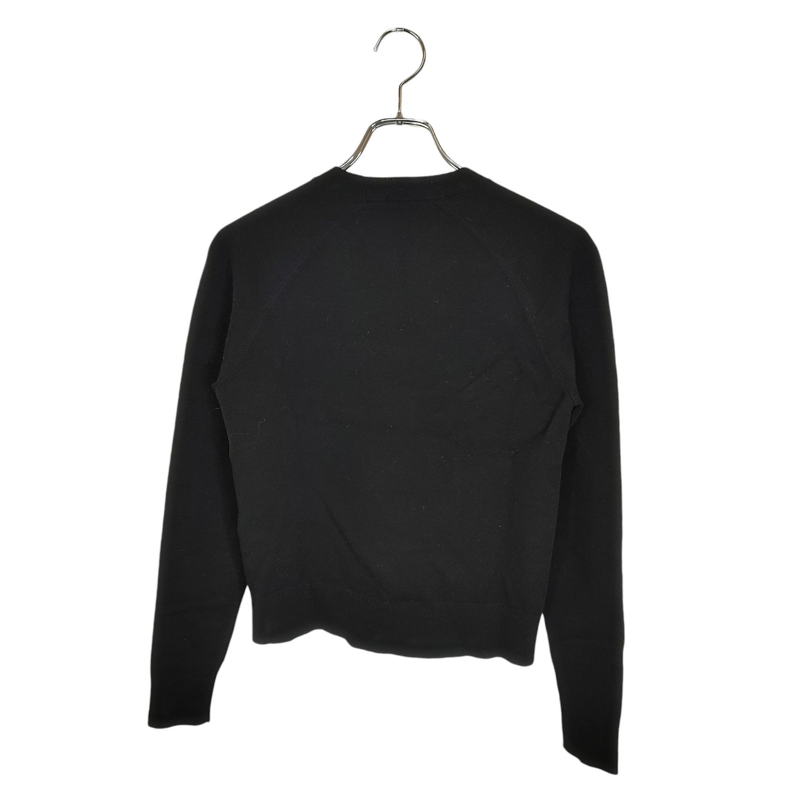 【美品】PATOU ブラックロゴ入りセーター XS PATOU パトゥ ロゴ クルーネック 長袖 ニット セーター 22A KN110-8045