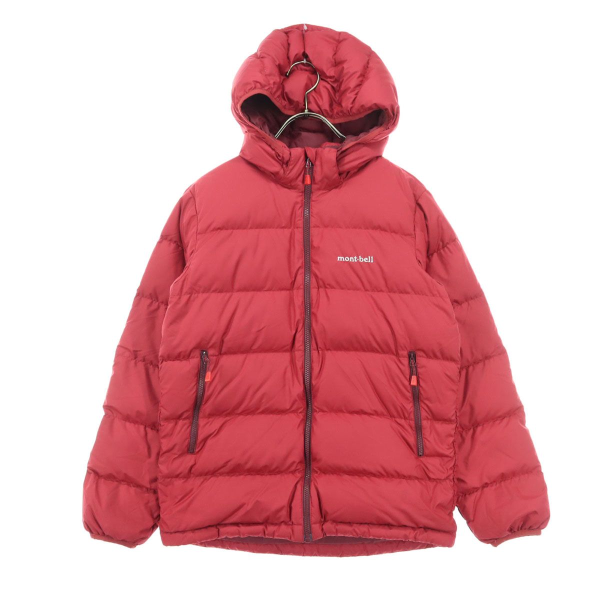 mont-bell モンベル 英字 長袖 ライトダウンジャケット 150 レッド 