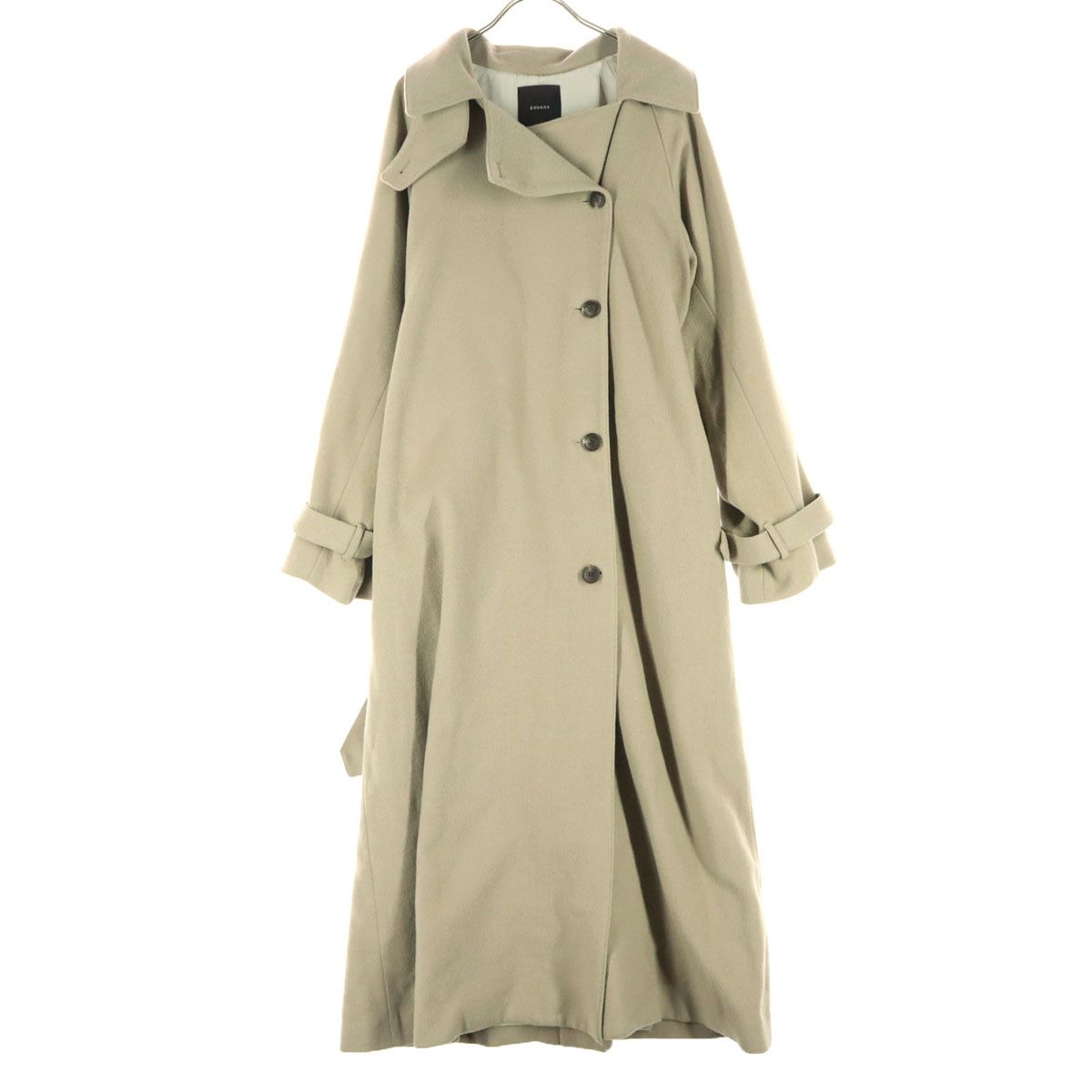 anuans アニュアンス ロング ウール トレンチコート F ベージュ  