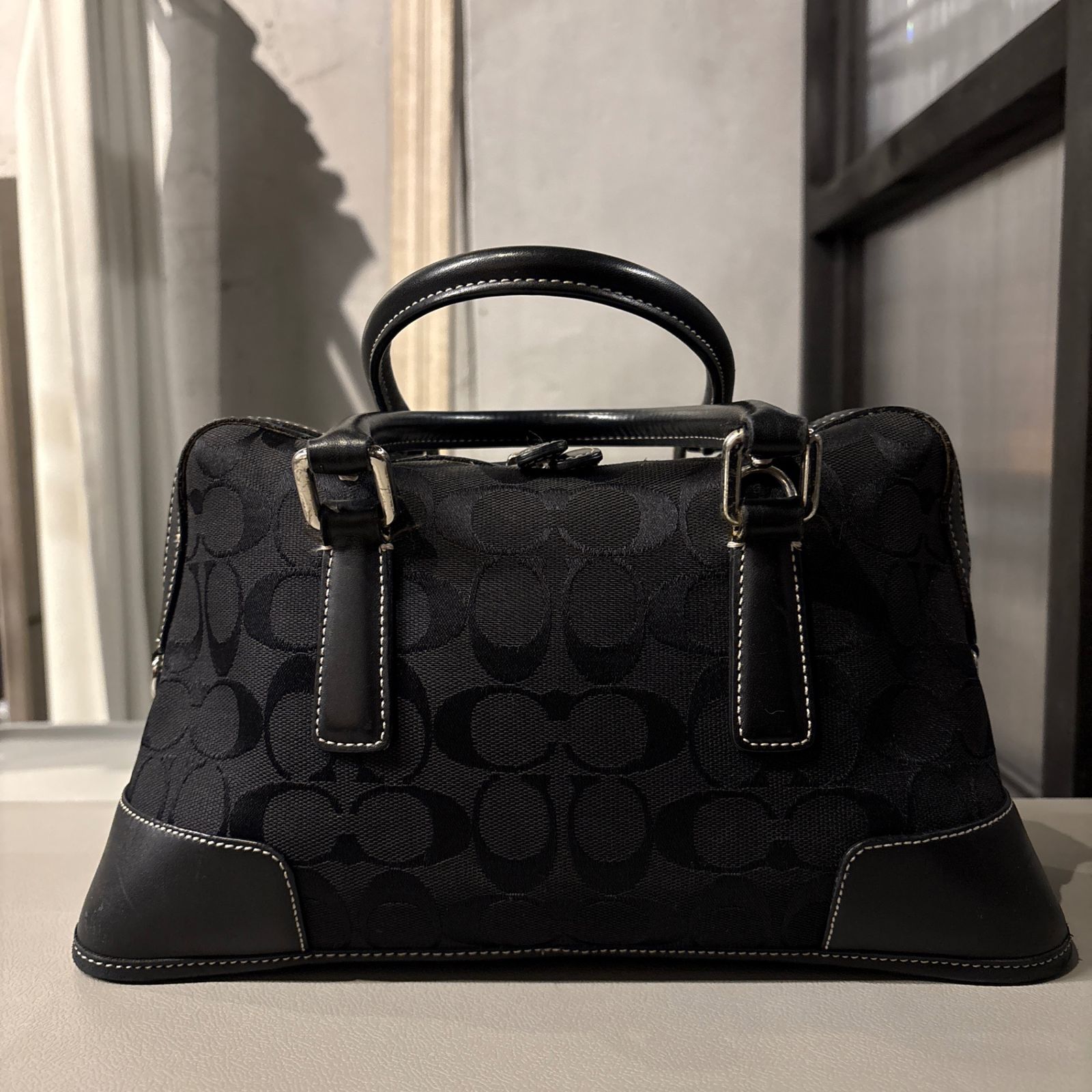 coach コーチ モノグラム ハンド バッグ bag ショルダー欠品 ブラック