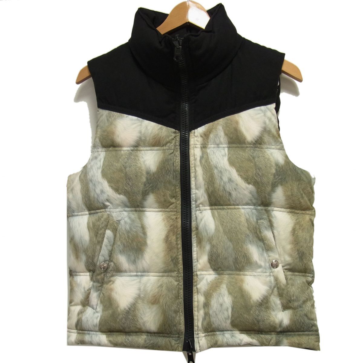 美品☆roar ロアー リバーシブル ダウンベスト リアルファー柄