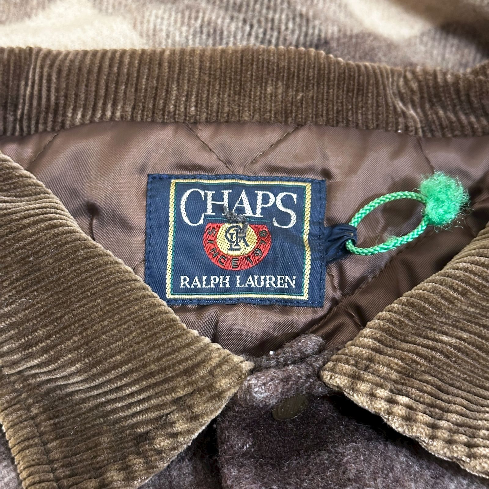 CHAPS Ralph Lauren ダウンジャケット チェック ブラウン系 サイズL 