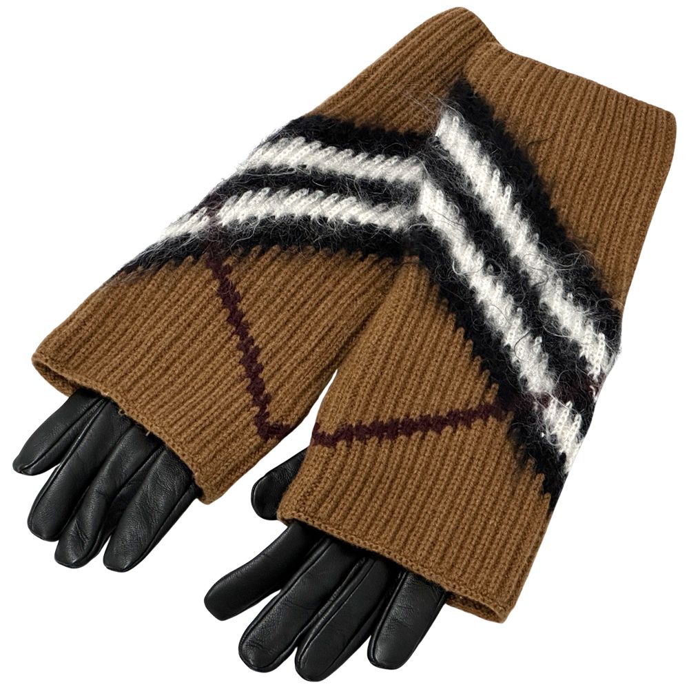 極美品　BURBERRY レザーグローブ　バーバリー　手袋　チェック　メンズ 極美品 BURBERRY レザーグローブ バーバリー 手袋 チェック メンズ
