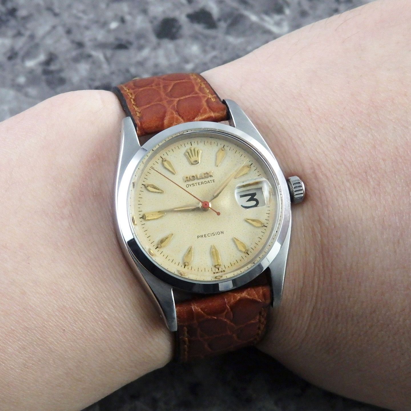 ロレックス オイスターデイト 6494 赤黒カレンダー ヴィンテージ ROLEX 
